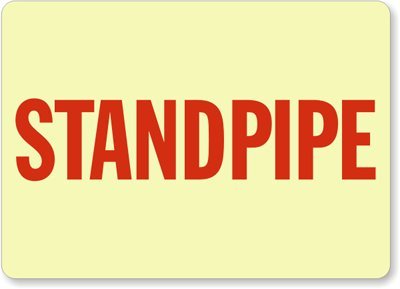 Panneau Standpipe anti coupure de courant signalisation aluminium phosphorescente
