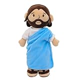 Yelakey 11.8inch Brown Jesus Plush Doll Guardian Baptism Stuffed Plushie Savior Toy Gifts for Church Sunday School Religious Easter Gift (Blue)