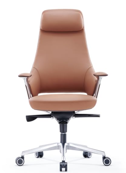 Fohfurniture Professional Brown Faux Leather Executive...