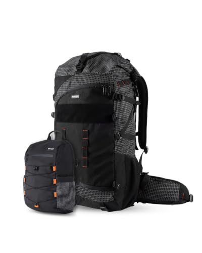 Image of CarryPro NOMAD 65L+ Travel Backpack Large Capacity Hiking & Travel Rucksack Durable Water Resistant Multi Compartment Trekking Bag with Padded Shoulder & Back Support