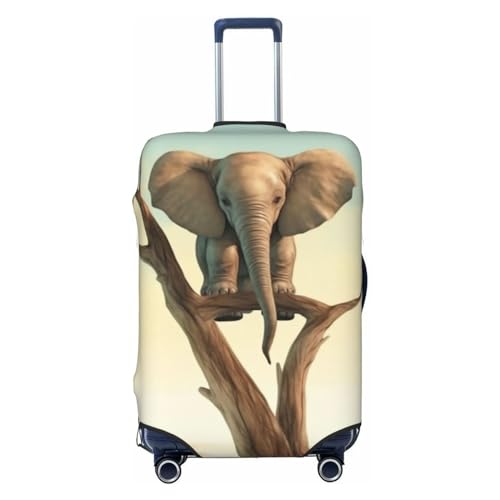 Little Elephant On Tree Travel Luggage Cover Suitcase Protector Washable Elastic Suitcase Cover Anti-Scratch Luggage Protector Small Travel Suitcase Baggage Cover Fits 18-32 Inch Suitcase