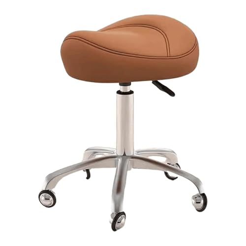 HUNTFF Taburete con Ruedas, Taburete hidráulico Tipo sillín, Silla giratoria con Ruedas, Silla ergonómica de Altura Ajustable, Carga 100 kg