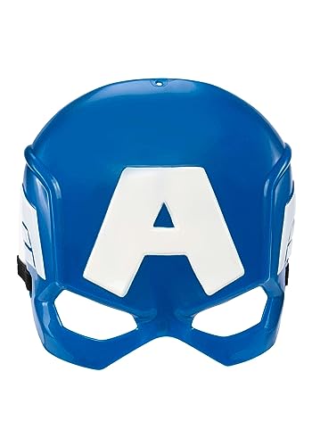 Marvel Masque Captain America 3D en plastique avec emblème et sangle élastique Bleu standard