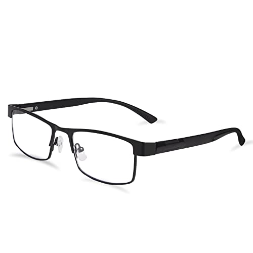 Amazon Brand - Eono Lunettes anti-lumière bleue unisexes, pour ordinateur, effet anti-reflets et réduction de la fatigue oculaire, sans correction (Noir)