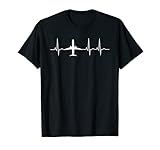 Airplane Heartbeat Pilot Flying T-shirt Cool Aviator Gift