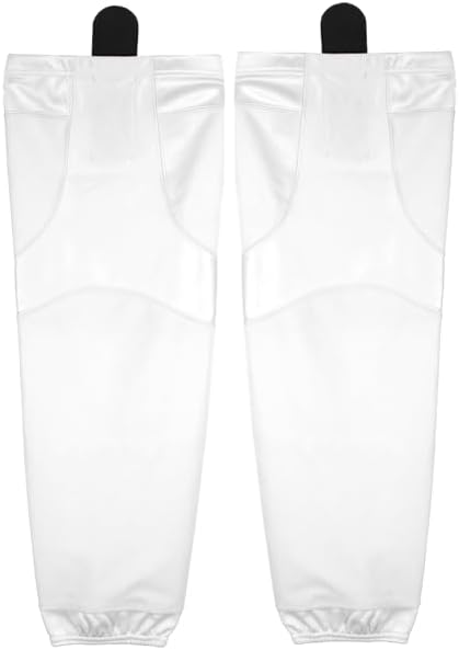 PEAR SOX Stock Polyester Pro-Mesh Ice Hockey Solid Socks -Mesh Inserts, Two Sewn-in Velcro Strap, Ergonomic Fit Elastic Ankle