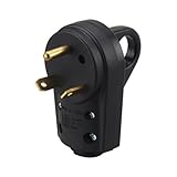 BELOMI 30 Amp RV Plug, Heavy Duty NEMA TT-30P Replacement Plug Adapter, 125V Electrical Power Connector Extension Cord End with Easy Unplug Handle, Compatible with RV Trailer (Male)
