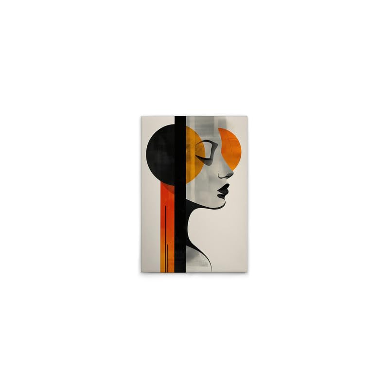 Toile murale en forme de femme avec formes noir 40x60