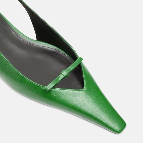Women's Fashion Bowknot Slingback Flats Pointed Closed Toe Slip On V Shaped Silhouette Ballet Flats Casual Date Dressy Flat Shoes for Women4