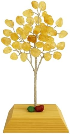 Árvore de Pedra Natural Citrino com Base em Madeira – Variações d...