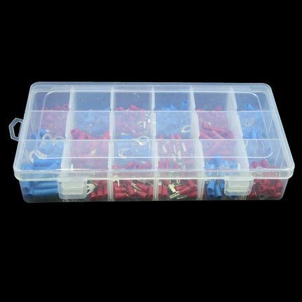 Davitu 330pcs Assorted Insulated Terminals 18 Types Copper Wire Crimp Connectors Kit Ring Spade Terminals