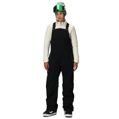 686 Women's Black Magic Bib - Insulated Thermal Clothing with Horshoe Hem & Adjustable Straps - Water & Weather Resistant - Black, Medium