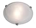 Access Lighting Access 23021GU-BS/WH Transitional Three Light Flush Mount from Mona Collection in Pwt, Nckl, B/S, Slvr. Finish, Brushed Steel
