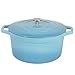 ProCook - Cocotte Ronde - Faitout Bas - 28 cm / 7,3L - Dégradé Turquoise - fonte émaillée - Compatible avec Toutes Sources de Chaleur (Induction Incluse)