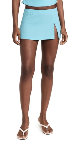 Miaou Women's Micro Mini Skirt, Teal, Blue, XXS at Amazon Women's