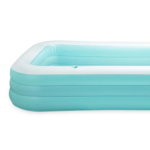 Funsicle 10ft Serenity Blue Pool, Inflatable Family Swimming Pool, Lagoon Blue, Rectangular, Age 6 & up