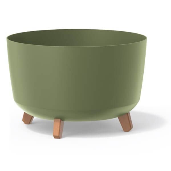 Gardening Naturally Indoor Plant Pot Zinnia Stylish and Durable Planter for Houseplants (Round Pot 40cm Diameter - Green)