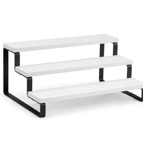 Image of 3 Tier Wooden Spice Rack, White, 35 x 24 x 15 cm