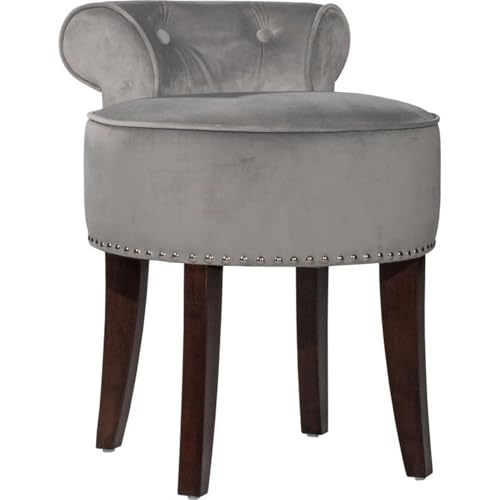 Hillsdale Lena Wood and Upholstered Vanity Stool in Dark Espresso