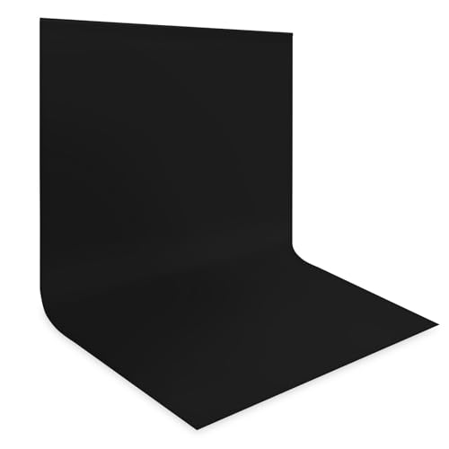 Fondo fotográfico negro, 3 x 6 m, fondo de fotografía plegable grande de poliéster lavable para fotografía, vídeo, fotografía de moda, bodas, fiestas y cumpleaños