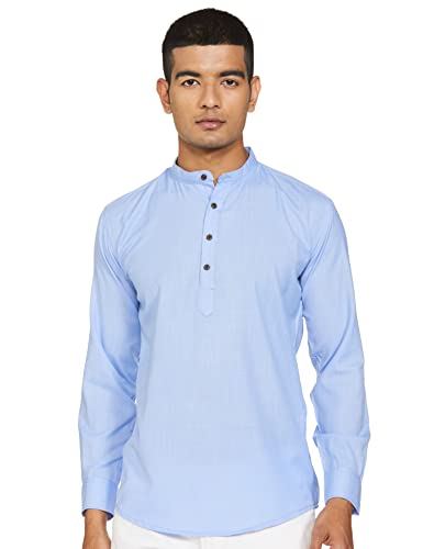 Image of Luxrio Kurta for Men Cotton Blend Short Solid Slim Fit