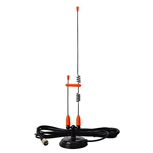 HYS Amateur Antennas Dual-Band VHF 144/UHF 430MHz Magnetic Base Mobile Antenna W/13 ft RG58 Coax Cable UHF-male/PL259 for Motorola Kenwood Midland SO239 Mobile Radios (Orange&Black) by HYS - Image 7