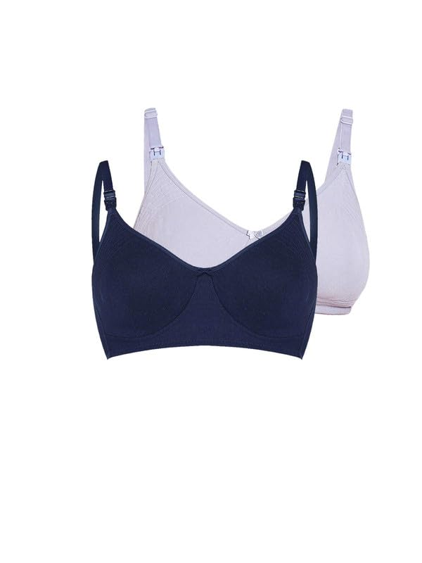 Image of Inner Sense Organic Cotton Bamboo Feeding Bra for Women Full Coverage I Non Padded Encircled Nursing Bra for Women with Side Support and Wirefree Design (Combo Pack)