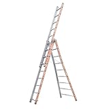 Tubesca Comabi   Échelle PRONOR Transformable 3 Plans   Usage Intensif   Fiabilité, Polyvalence et Sécurité   Charge Max 150kg   Fabriqué en France   9 Échelons