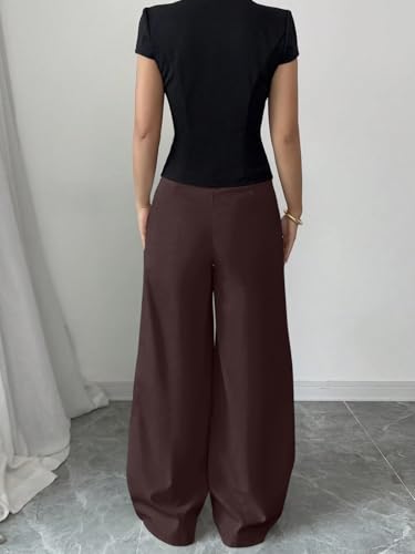 Image of Leriya Fashion Cargo Pants for Woman | Cargo Pants for Women Cotton Wide Leg Utility Fit Flap Pockets | Trousers Fors Women, Relaxed Fit Baggy Pant Airport Outfit for Womens Streetwear Attire