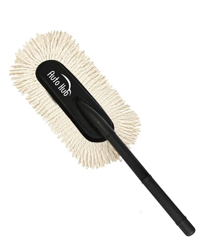 Image of Auto Hub Microfiber Car Duster with Long Handle - Lint-Free, Scratch-Free Car Cleaner Brush, Paraffin Wax Coated, Car Cleaning Brush for Exterior - Car & Bike, Storage Bag