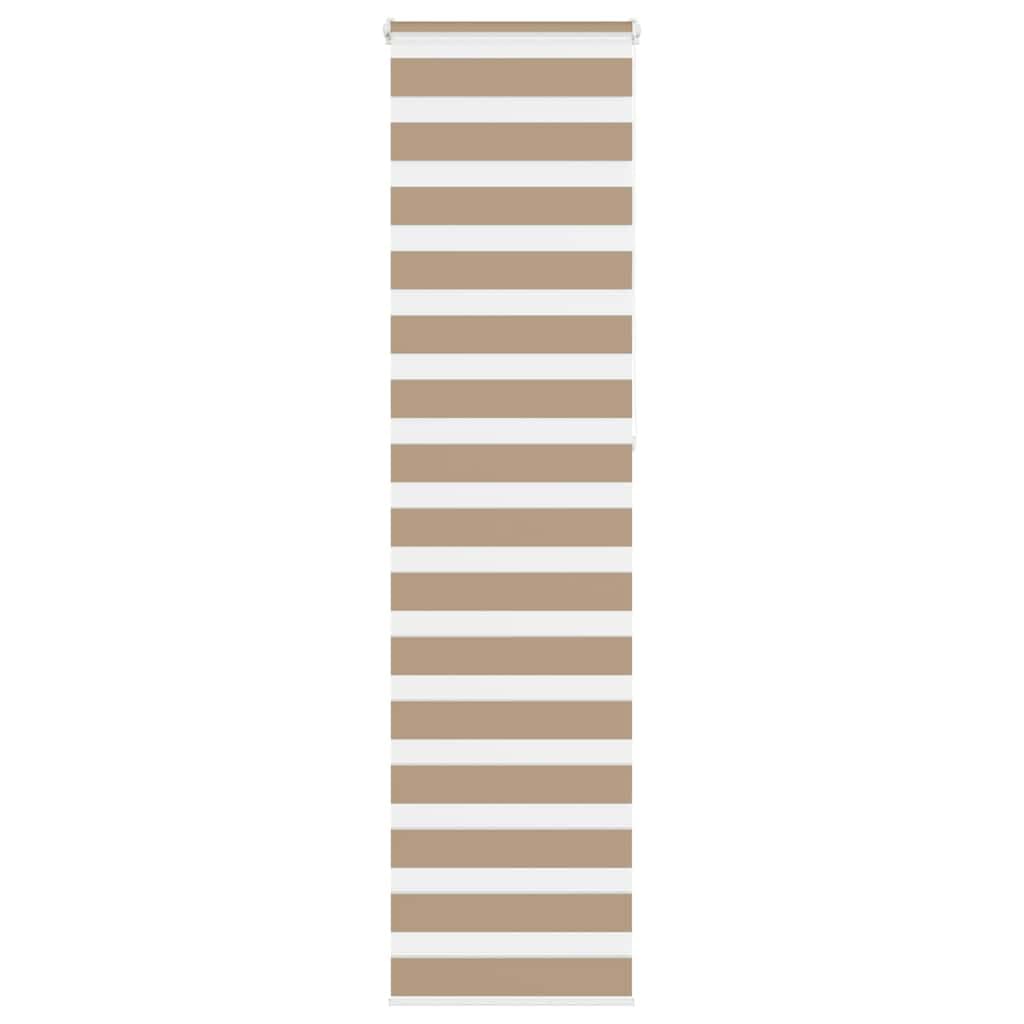 Tenda a rullo zebrata, beige, poliestere, 55,9 cm | Doppio strato, controllo della luce, montaggio senza foratura, facile pulizia, catena di sicurezza