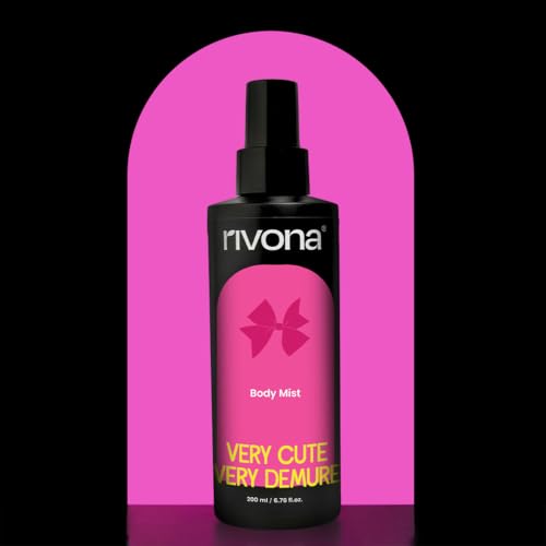 Image of Rivona Very Cute, Very Demure Body Mist | Fruity-Floral Long Lasting Body Spray for Women | Mandarin, Rose & Vanilla | 200ml