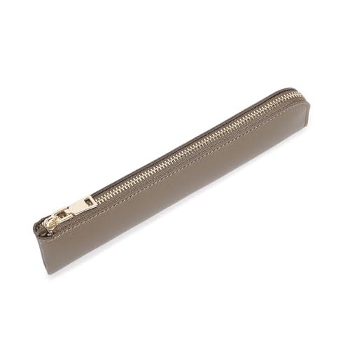 Image of Slim Pencil Case Small Pencil Pouch Pen Case (Pearl Brown /FL)