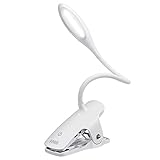AMIR Rechargeable 6000K Cool White 12 LED Book Light, Clip on Reading Light, Flexible Desk Lamp with Touch Switch, 3 Levels Brightness Eye-Care, up to 12 Hours Reading. Perfect for Bookworms & Kids