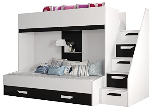 MEBLE KRYSPOL Party 16 Hochbett für Kinder, Jugendliche mit Stauraum -...