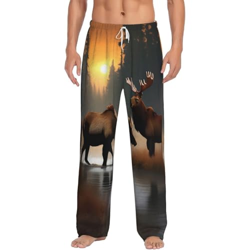 Pantalon de pyjama en flanelle avec imprimé cerf un cadeau idéal pour l'hiver