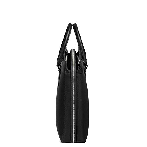 Image of Maverick & Co. Alpha Slim Nylon & Saffiano Leather Briefcase - Lightweight Business Laptop Bag, Fits 16 inch Laptop