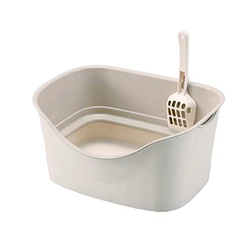 Toilette per gatti Gatti per Lettiere Lettiera di sicurezza, dai bordi alti Litter Box, spruzzi d'acqua a doppio strato Pet Dog igienici Padella lettiera scatola semi-chiuso del gatto dell'animale dom