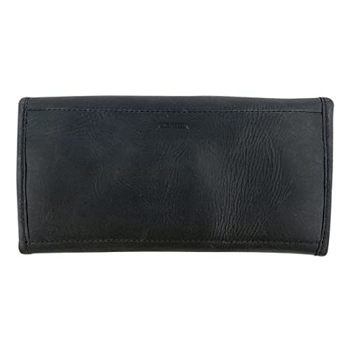 Hide & Drink, Snap Clutch Wallet for Women, Money Holder and Card Organizer with Zippered Pouch, Full Grain Leather, Handmade, Charcoal Black2