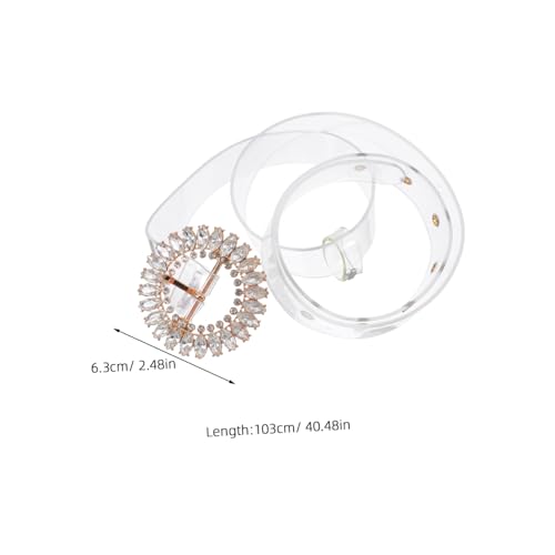 Rhinestone Belt with Adjustable Clear Buckle Transparent Waist Belt for Dresses Skirts and Jeans Elegant Accessory for Formal Occasions and Parties2