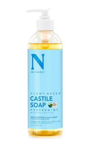 Jabones, Guild Dr. Natural Jabón Puro de Castilla Multiusos. 473 ml. A Base de Plantas y Aceites Naturales. 100% Natural. Ultrahidratante. (Hierbabuena)