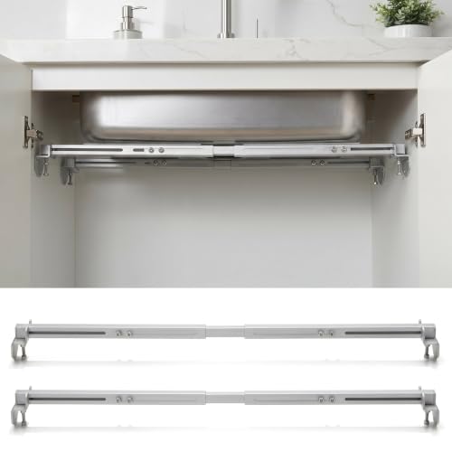 Heavy Duty Undermount Sink Brackets & Kitchen Sink Installation Parts Kit - 880 lbs Capacity Lifelong Zinc-Plated Steel Support Horizontal Space-Saving (Adjustable 29.5-39.4 Inches)