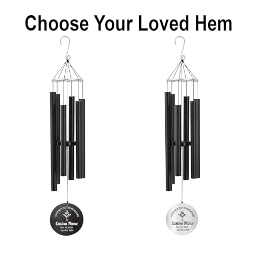 Image of Pwesionalized Sympathy Wind Chimes 30 inch, Memorial Gift for Loss of Mom /Dad /Grandma /Loved one, 42inch Customized Bereavement Gift Idea for Condolences Funeral