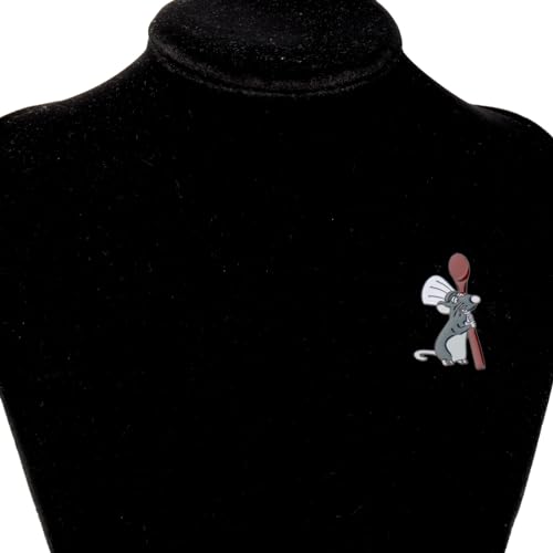 Image of KEYCHIN Funny Rat Remy Brooch Remy Chef Fans Gifts Little Chef Mouse Enamel Pin