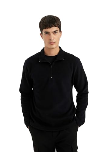 ديفاكتو سويت شيرت منسوج بقصة عادية وياقة واقفة واكمام طويلة ...