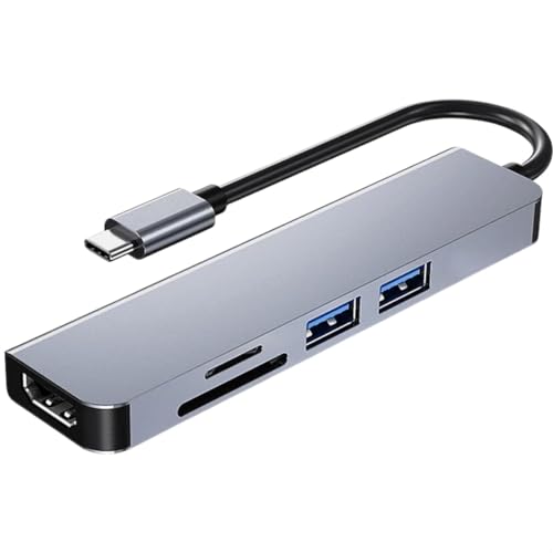GUDZ Hub Adaptador Multiportas USB Alimentação Tipo C Com Entrada HDMI, USB A, Leitor De Cartão SD, Cartão TF, Resolução 4K Full HD, USB 3.0 | Compatível Com Laptop HP, Dell, Lenovo, Macbook