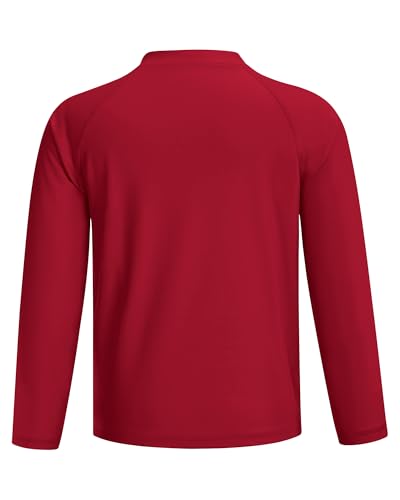 Image of Runhit Boys UPF 50+ Rash Guard Long Sleeve Zip Up 2T to Youth UV Sun Protection Shirt for Beach Surf Fish Quick Dry