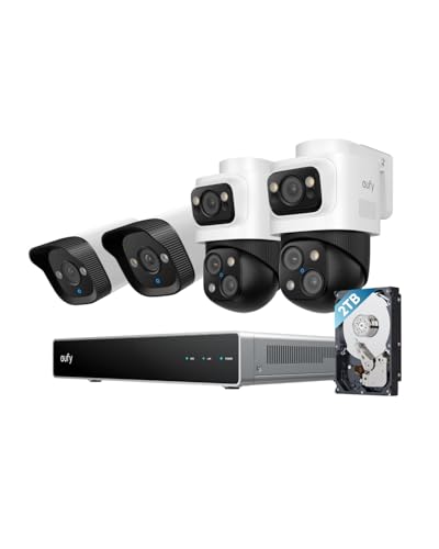 Image of eufy PoE NVR Security Camera System S4, 24 /7 Recording,Up to 16CH, 2TB HDD, 2 Bullet-PTZ Cams, 2 Bullet Cams, 360 PTZ, AI Auto Framing & Tracking, Smart Video Search, Color Night Vision