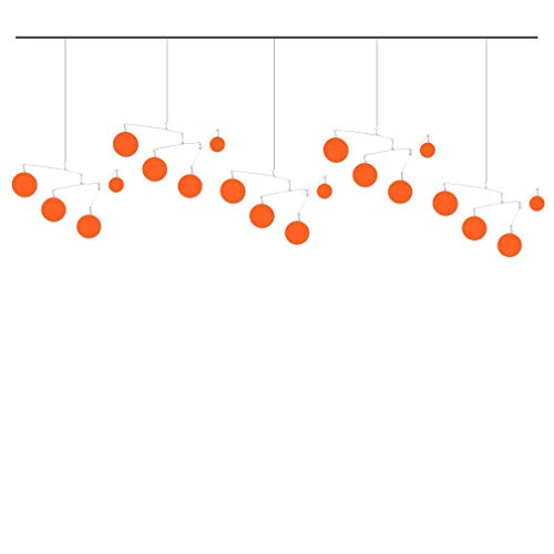 Atomic Mobiles The Fab Mod Orange Hanging Art Mobiles - Mid Century Modern Kinetic Art - Home Decor - Work from Home Decorations - 5 Sizes (20