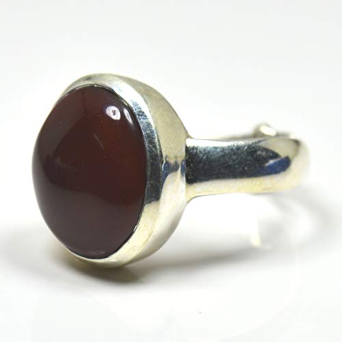Bague en cornaline naturelle et argent sterling ajustable d'exception - 6